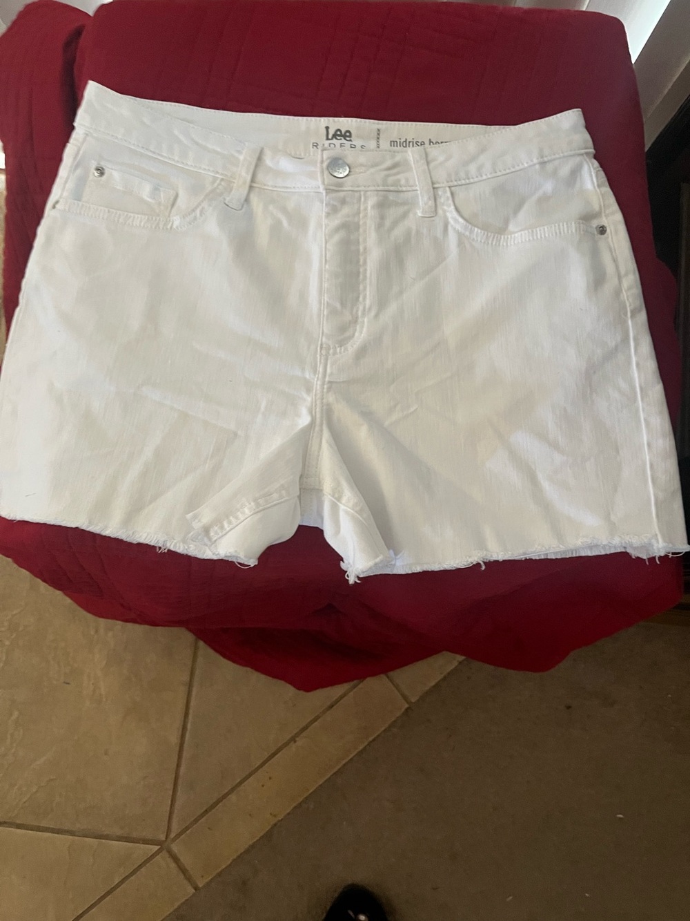 Lee White Denim Cutoff Shorts